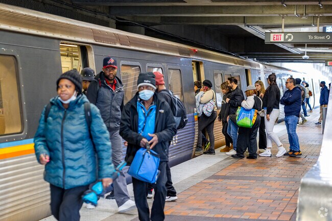 Catch the MARTA at the College Park station to get to the Airport or Downtown Atlanta.