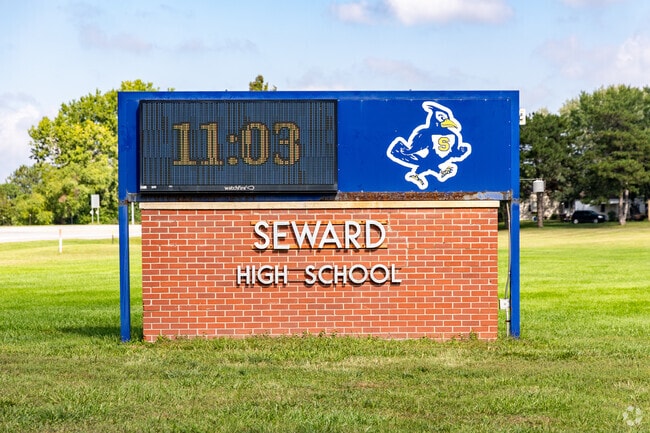 Seward High School enjoy learning in a large and modern school.