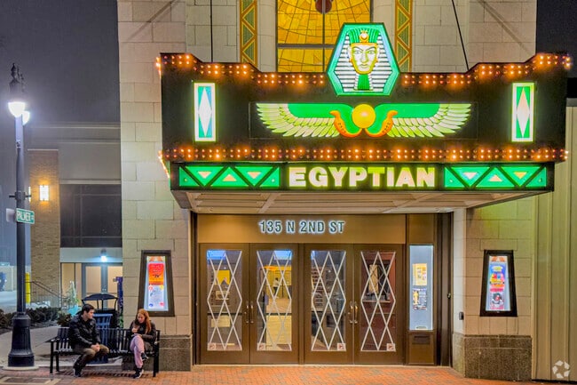 The Egyptian Theater in downtown DeKalb offers live music and events.