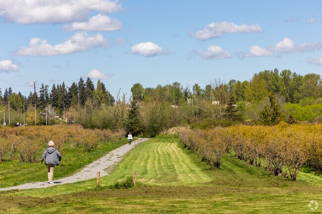 The Lake Hills Greenbelt is a system of walking paths and trails that wind throughout.