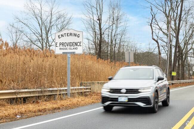 A brilliant sign greets you to Kent Heights in East Providence.