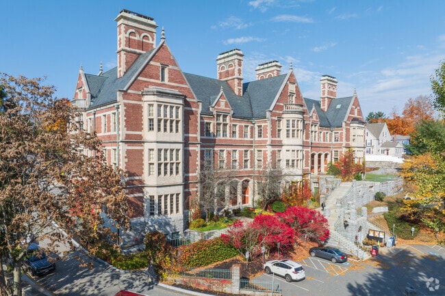 The fall foliage in front of Methuen City Hall.