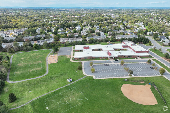 Overview of Dominion Trail Elementary School's campus in Ashburn, VA.
