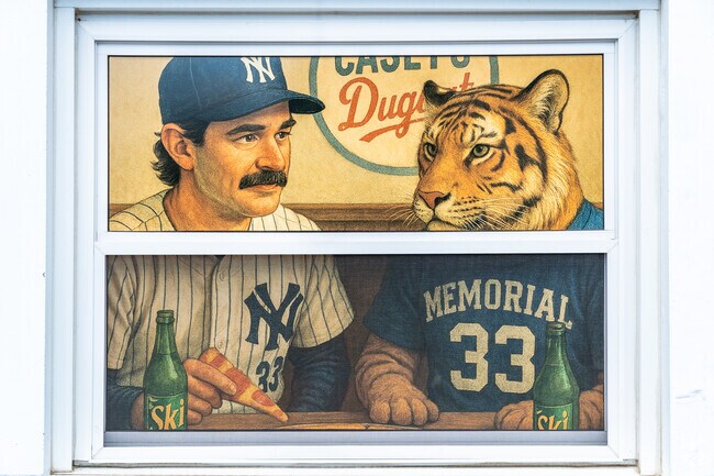 Casey's Dugout in Midtown has great artwork, sports memorabilia and pizza.