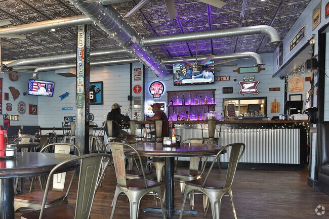 Sharon Grill has a unique decor with lots of chrome and light.