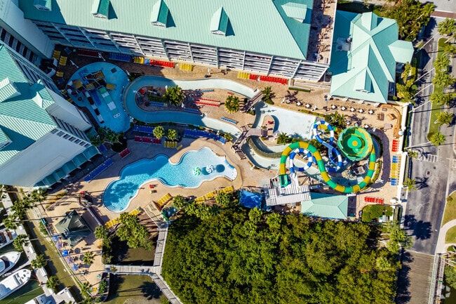 Splash Harbor in Indian Rocks Beach includes slides, waterfalls, mini golf and a zero-entry pool.