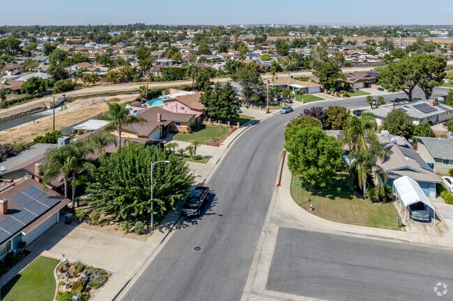 An elevated view of the Central Branch Kern Island Canal in Southgate.
