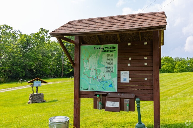Visitors of Clifton-McKees Crossroads head to Buckley Wildlife Sanctuary for nature trails, bird watching, and environmental education programs.