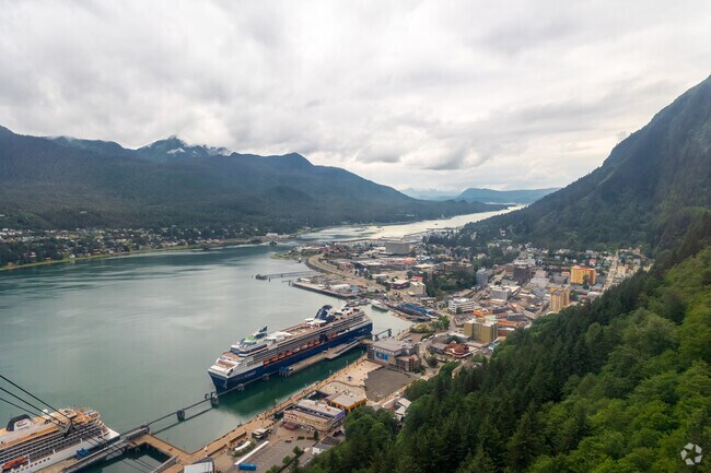 Downtown Juneau is nestled between lush mountains and the picturesque Gastineau Channel.
