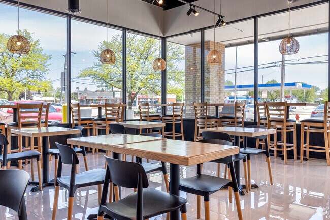 Stylish interiors make the perfect place to study in Chicago Ridge at Qamaria Yemeni Coffee Co.