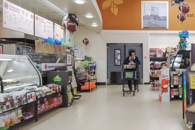 Albertsons near Clover Creek provides groceries and an in-store Starbucks.