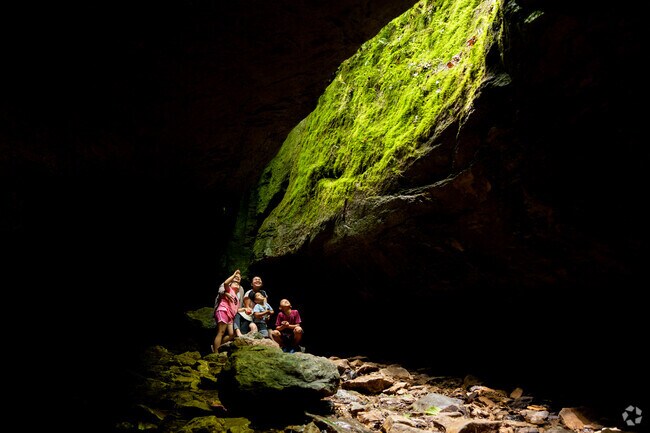 Explore natural phenomenons at Rock Bridge Memorial State Park near Cedar Lake.