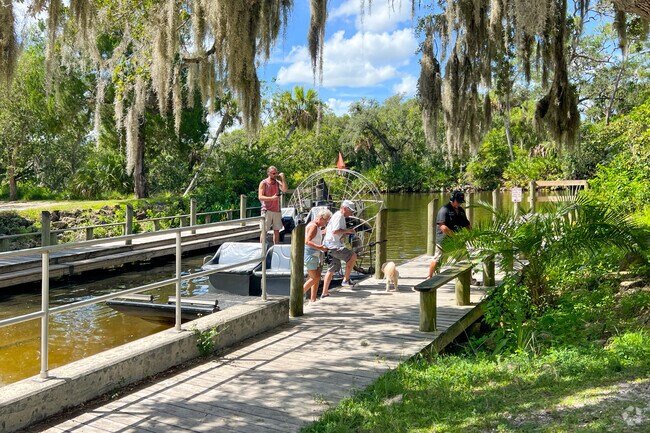 Residents on a Charter Airboat launching out of the White City Park boat ramp.