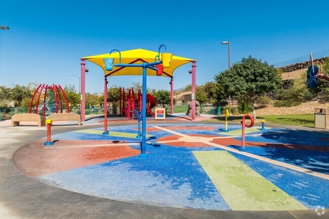 Weston Hills Park features splash pad, field, water features, BBQ pavilion and more.