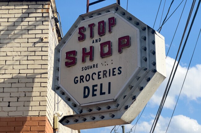 Signage at Stop and Shop Square.
