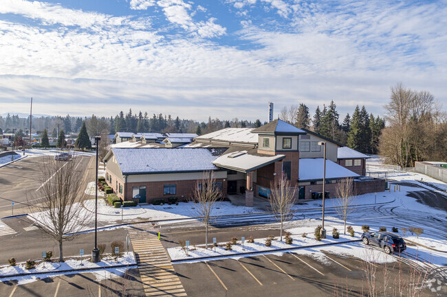 Aerial views of McKenna Elementary School.
