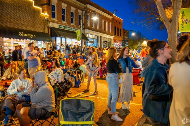 Friday Night On White is a lively monthly event in Spring and Summer in Wake Forest.