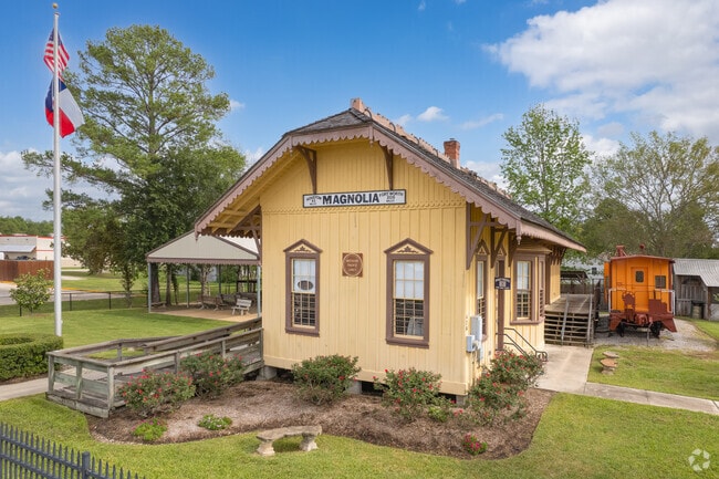 The Magnolia Historical Society preserves the original depot right next to the railroad.