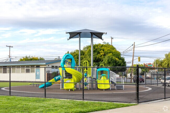 Your kids will never want to leave the playground at Bracher Elementary School.