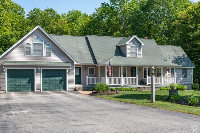 Colonial style homes with attached garages are a common home style in North Gorham.