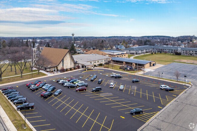 An aerial of St Paul Lutheran School in Grafton.