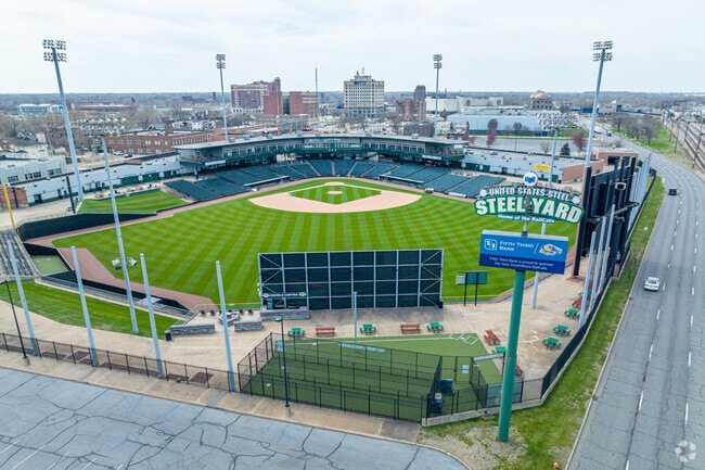 Steel Yard Baseball Stadium hosts the RailCats team.
