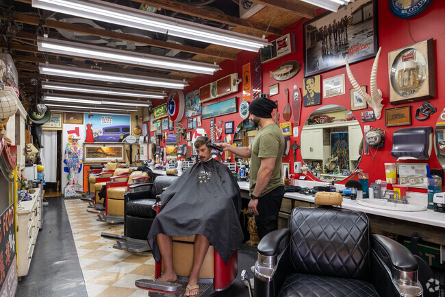The Barber Side Barber Shop features eclectic design and classic styles.