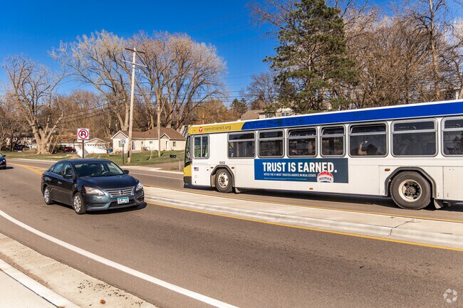 Moore Lake Hills residents enjoy frequent Metro Transit service along Central Avenue.