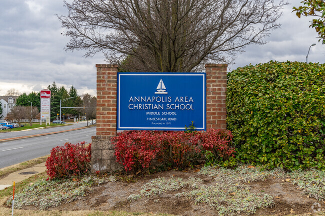 Annapolis Area Christian School - Middle School sign at the entrance of the school.