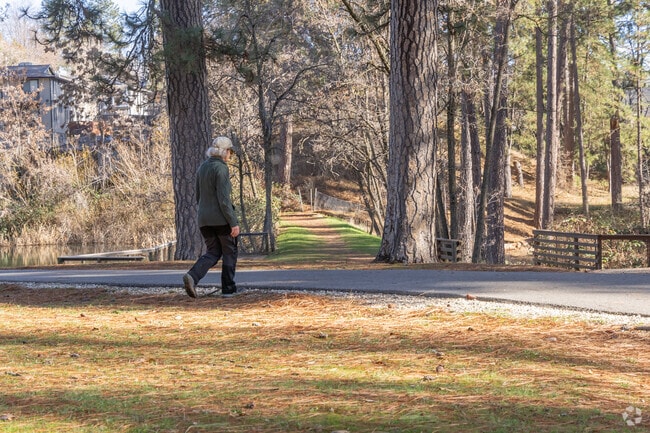 Locals stroll wooded trails at Condon Park on a crisp afternoon.