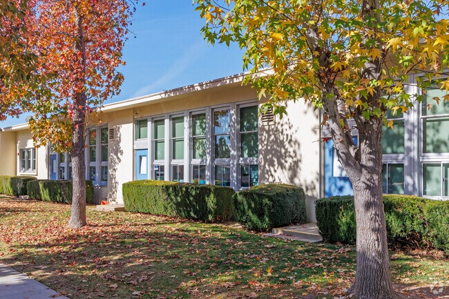 Fall colors greet the students at Barton Elementary.