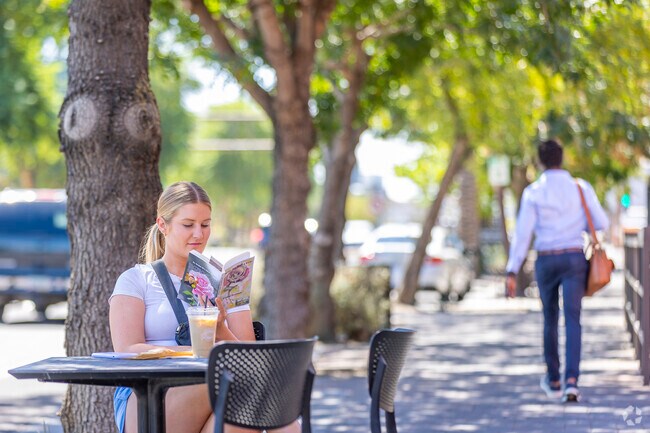 Arrowhead Meadows offers charming spots to sip iced coffee and unwind with a good read.