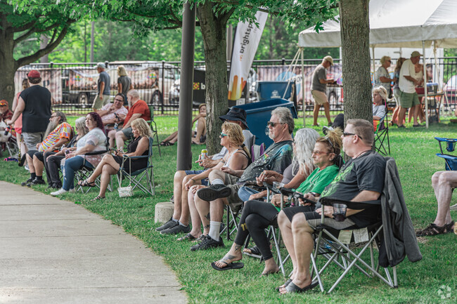 People gather in Warren for the summer concert series.