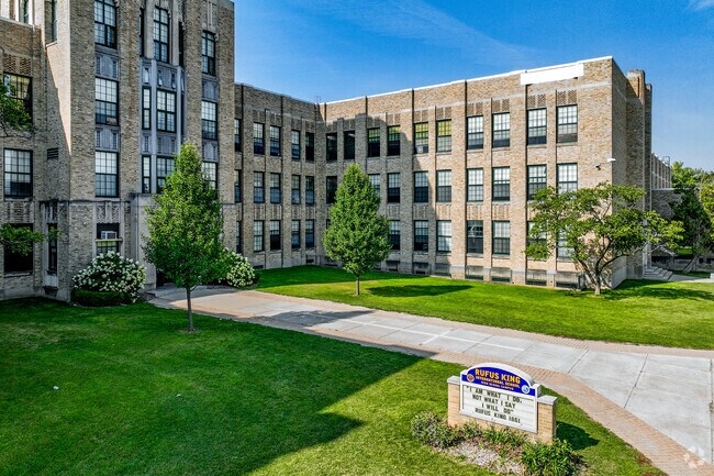 Rufus King High School is highly rated, enrolling over 1,300 students in grades 9-12.