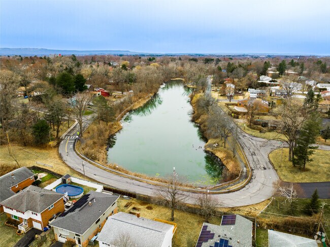 Aerial view of Buckingham Lake Park in Buckingham Lake-Crestwood.