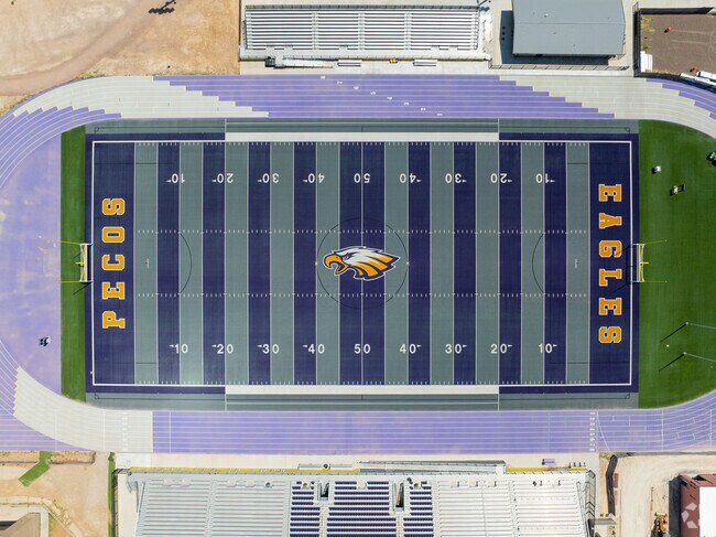 Pecos High School, home of the Eagles.