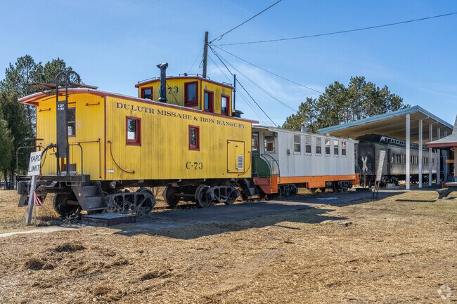 The historic Tower Train Depot was used for timber and iron ore and had a brief stint as a passenger line for tourism to the area.