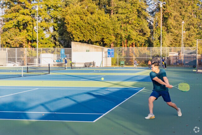 Community Center tennis players have plenty of courts to choose from.
