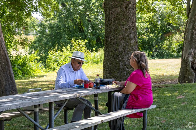 Visitors from Dayton come spend their lunch breaks at Island Metropark, near McCook Field.