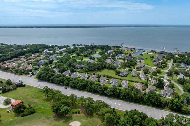 Brandywine Bay is divided by North Carolina Highway 24, resulting in two sections.