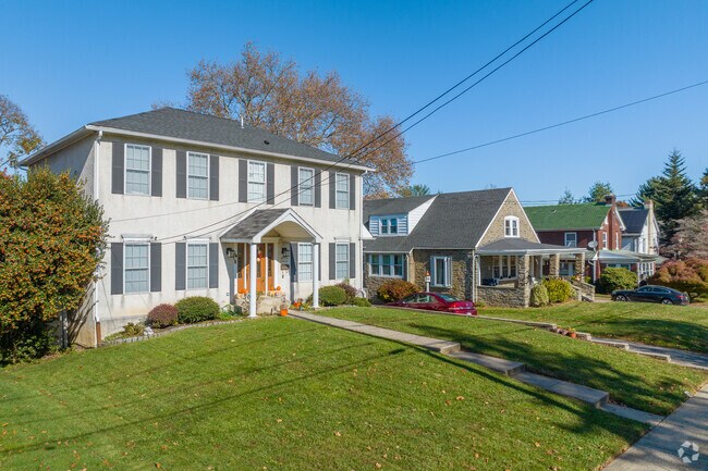 Rows of Colonial Style homes line Gates Street in Roxborough.