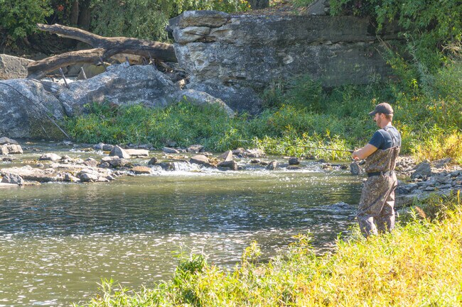The Kankakee River provides an excellent spot for fishing.