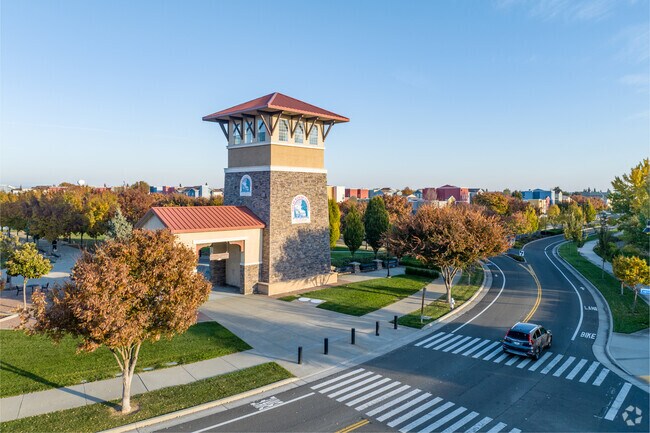 Village Green in Capital Village hosts community events throughout the year.
