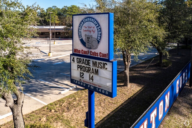 The sign of Creighton Elementary displays school announcements.