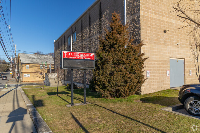 Signage at E-Cubed Academy in Wanskuck, Providence, RI.