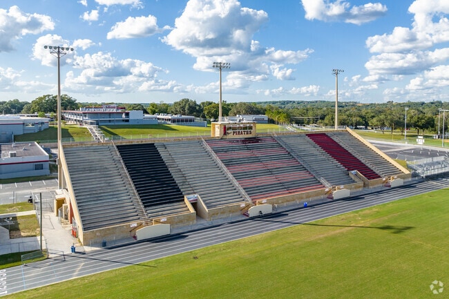 The recently rennovated stands at the football stadium at Pasco High School.