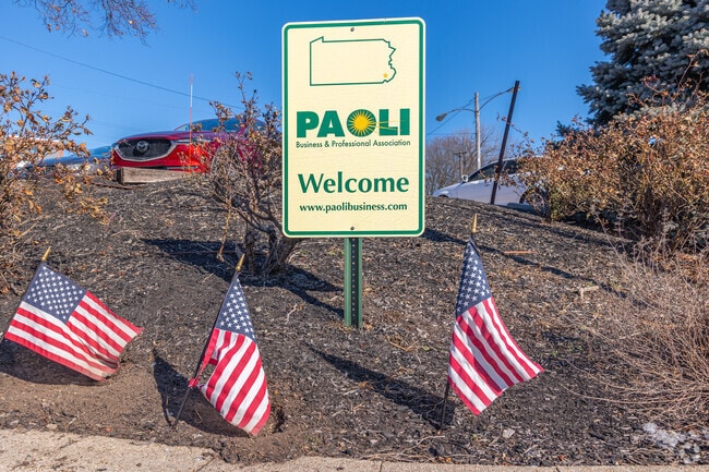Paoli is a quiet suburb with recreation, shopping, and dining options throughout.