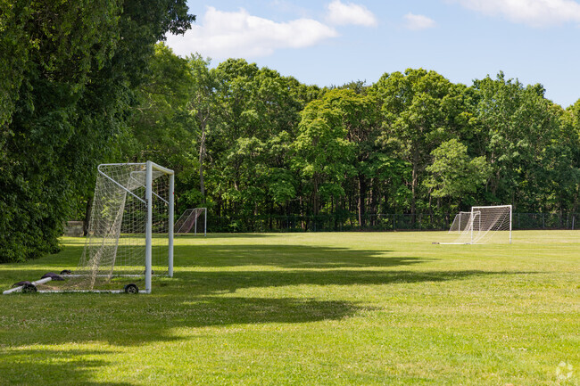 Soccer nets at Timber Point Elementary School.