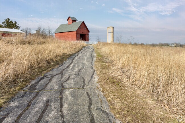 Peck Farm Park, where you can enjoy mowed walking trails, sports fields and a butterfly house.
