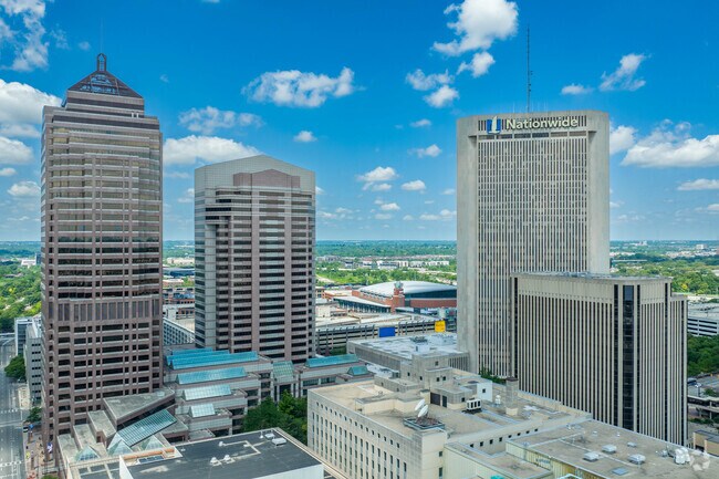 Downtown Columbus hosts large employers like Nationwide Insurance.